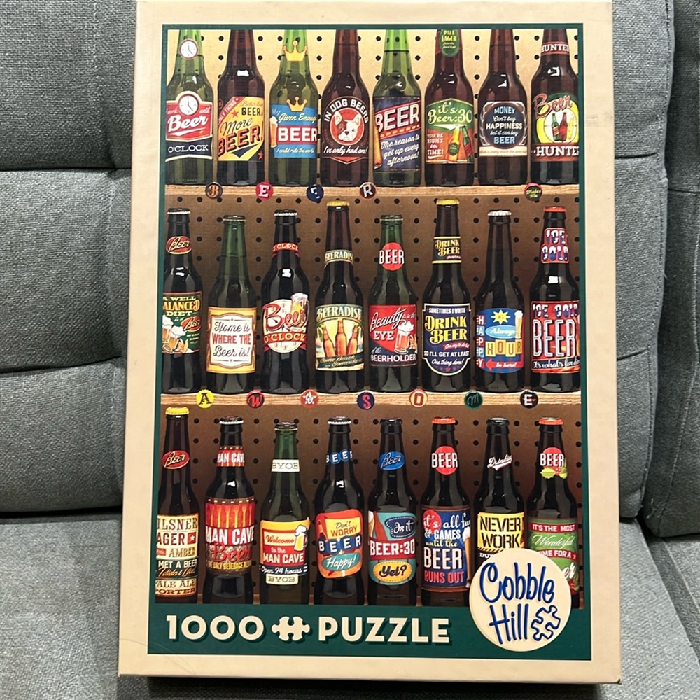 Cobble Hill Beer Bottle Shelf 1000-Piece Puzzle - Multicolor